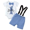 thumbnail image 4 of WAYUTE Baby Boy Clothes First Birthday Party Outfit Cute Romper with Suspenders Shorts Overalls for Toddler Casual Outfit Sets, 4 of 5