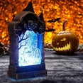 thumbnail image 4 of LED Tombstone Night Light Halloween Decoration, Skull Pattern with Glow Effect, 125x36x70mm Size, Battery Powered for Indoor Use, 4 of 6