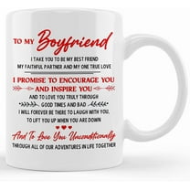 To My Boyfriend My One True Love Coffee Mug Gift For Him Couple Mug 11oz 11oz Birthday Gift Custom Text Valentine's Day, Ceramic Novelty Coffee Mug, Tea Cup, Gift Present Fo