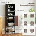 thumbnail image 5 of Giantex 4.8FT Tall Bathroom Storage Cabinet, Freestanding Cupboard w/Door, Adjustable Shelves, Black, 5 of 9
