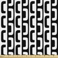 thumbnail image 1 of Abstract Upholstery Fabric by the Yard, Modern Geometric Pattern with Bracket Like Shapes Illustration Print, Decorative Fabric for DIY and Home Accents, Charcoal Grey and White by Ambesonne, 1 of 5