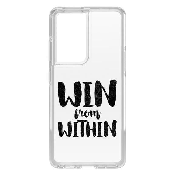 DistinctInk Clear Hybrid Case for Samsung Galaxy S21 Ultra (6.8" Screen) - Win From Within - Lightweight Grip