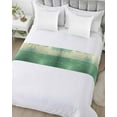 thumbnail image 5 of Xipuska Green Glowing Ocean Sky Bed Runners for Twin Size Bed, Decorative Bed Throws for Foot of Bed, Abstract Nature Clouds Bed Runner Sofa Throw Bedding Scarf Protector Slipcover for Bedroom/Hotel, 5 of 6