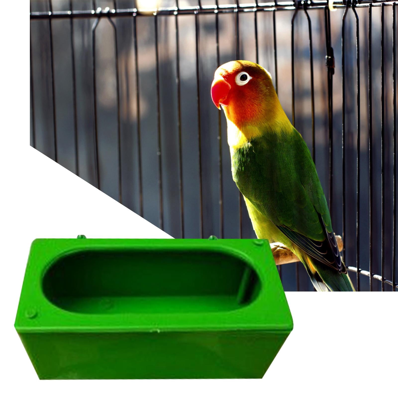 Ceramic Bird Feeder Bowl With Clamp Holder – For Canaries, Finches, Parakeets, Budgies & Cockatiels (Yellow)