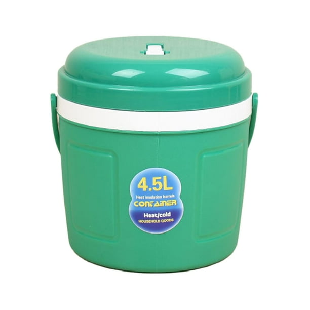 aislado de doble pared para coche con tapa, enfriador de cubitos de a prueba de frío y calor para alimentos 4.5L verde