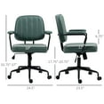 thumbnail image 3 of Vinsetto Home Office Chair, Microfiber Computer Desk Chair with Swivel Wheels, Green, 3 of 8
