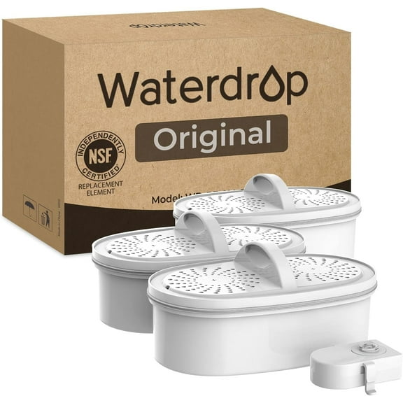 Waterdrop WD-PF-01A Plus Replacement Filters (pack of 3) and Indicator for All Waterdrop Pitcher Filtration System, Reduces PFAS, PFOA/PFOS, Chlorine (pack of 1)
