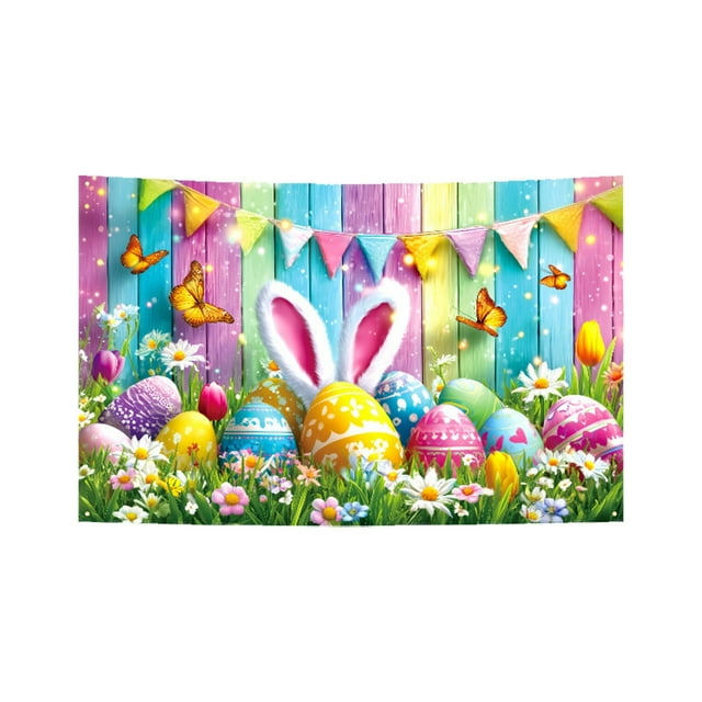 zhangmingg Photography Background Cloth for Holiday Party Scene Setting and Happy Easter Decorations