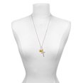 thumbnail image 3 of Delight Jewelry Silvertone Small Yellow Megaphone Be Strong and Courageous Engraved Cross Zoey Necklace, 28", 3 of 4