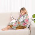 thumbnail image 4 of Pomeranian Dog and Flower Floral Blanket Hoodies for Kids 6-13YR Oversize Wearable Blanket Hoodies for Boys Girls Teens, 4 of 7