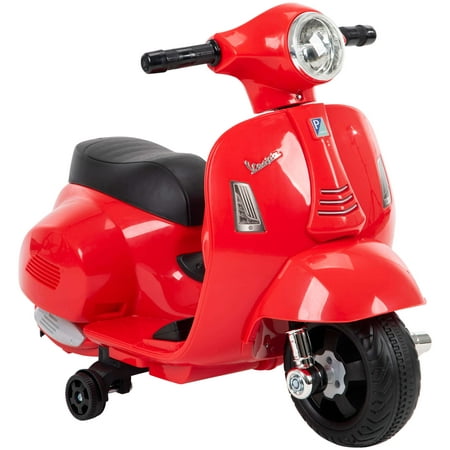 Huffy 6V Vespa Ride-On Electric Scooter for Toddlers, Red