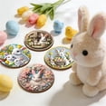 thumbnail image 5 of JHEHF Easter Bunnies Rabbit CupCoaster Wooden Coffee Cup Pads for Bar, Kitchen, Dining Room Housewarming Gifts Home Kitchen Party Supplies 12PCS, 5 of 9