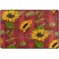 thumbnail image 4 of SKYSONIC 72x48in Sunflower Floral Leaf Area Rug, Red Stripes Non-Slip Floor Carpet for Indoor Living Dining Room and Bedroom Area, 4 of 7