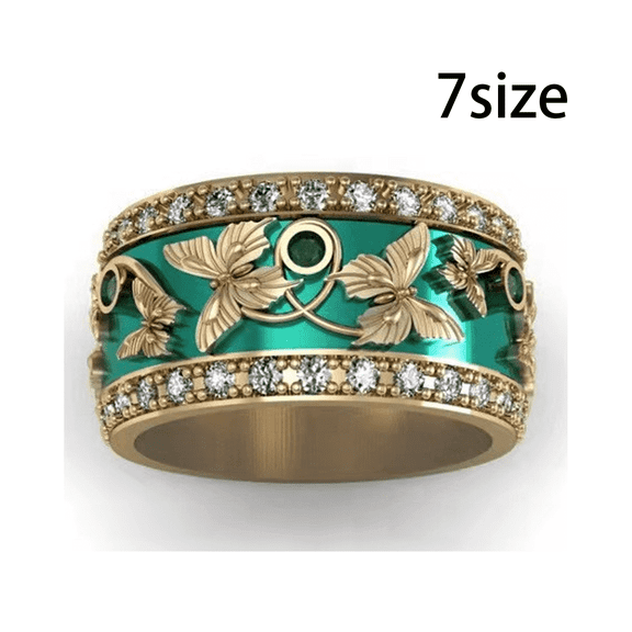 DESIGNICE Promise Rings Animal Print Stackable Rings Luxurious Stainless Steel Rings Size 7