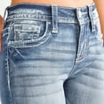 thumbnail image 4 of Women's Mid-Stretch Cropped Slim Jeans, Casual Denim Pants with Straight Leg Cut & Everyday Versatility,Light Blue S, 4 of 5