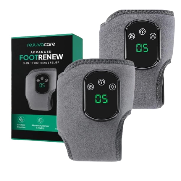 Set de 2 Envolturas Masajeadoras Térmicas Inalámbricas para Pies y Tobillos con 5 Niveles de Calor y 3 Modos de Vibración Recargables y Portátiles para Relajación en Hogar y Oficina
