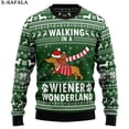 thumbnail image 2 of Lindos suéteres de punto navideños con diseño de perro salchicha, divertidos suéteres de regalo de Navidad y Halloween, tops para parejas, fiestas, unisex, casuales, 3, 2 of 5