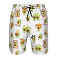thumbnail image 4 of Yiaed Kawaii Mexican Avocado Print Men's Swim Trunks with Lining Quick Dry Sports Shorts Beach Shorts Boardshorts-Small, 4 of 5