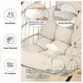 thumbnail image 3 of Hanging Egg Chair with Stand Outdoor Swinging Egg Chair with Water Resistant Cushions PE Rattan Wicker Foldable Basket for Indoor Bedroom Patio Garden 350lbs Capacity (Beige), 3 of 18