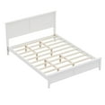 thumbnail image 4 of PORKISS Queen Size Bed Frame for Solid Wood, Platform Bed Frame with Headboard, Holds 650 lb, No Box Spring Needed, White, 4 of 6