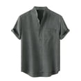thumbnail image 2 of jsaierl Linen Shirts Men Fashion Casual Button Down Shirt Big and Tall Short Sleeve Beach Top Comfy Hawaiian Shirts, 2 of 7