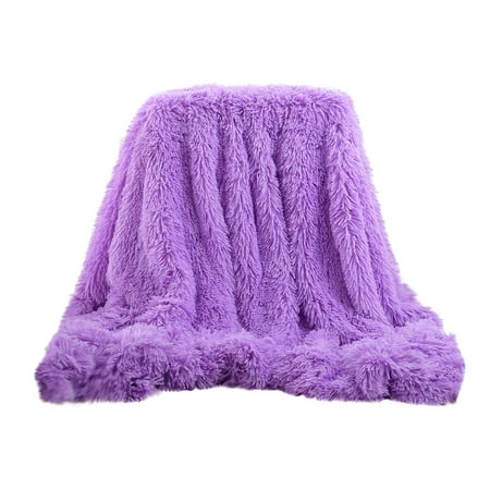 

AdXKenry Four Piece Lounge Set Shaggy Long Faux fur Throw Blanket Fuzzy Lightweight Plush Sherpa Fleece