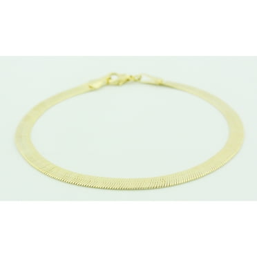 14k Gold Herringbone 7.5 Inch Bracelet