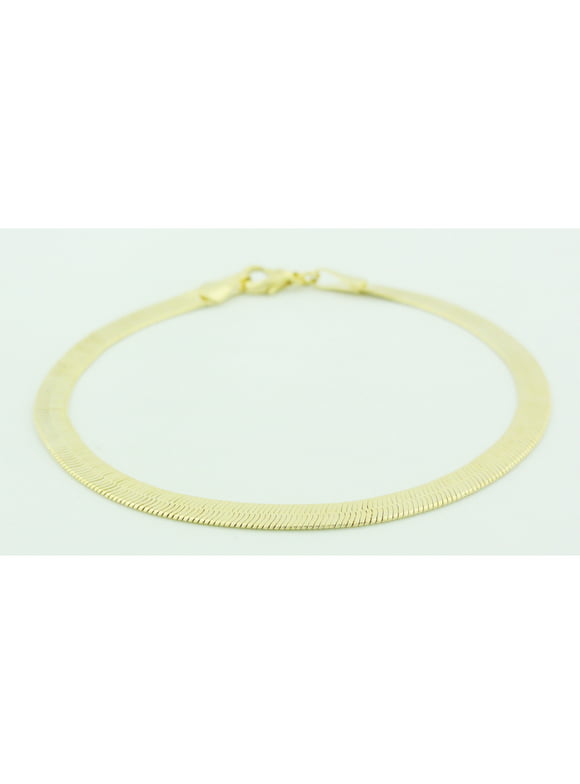 14k Gold Herringbone 7.5 Inch Bracelet