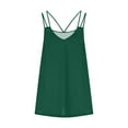 thumbnail image 3 of JINMGG Women's Fashion Solid Color V-neck Comfortable Loose T-Shirt Sleeveless Blouse Casual Tops Green M, 3 of 4