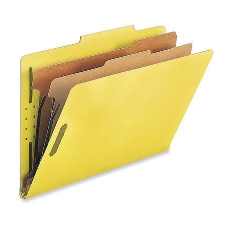 Nature Saver Legal Recycled Classification Folder – 8 1/2 x 14 – 2 Fastener Capacity for Folder – 2 Divider(s) – Yellow – 100% Recycled – 10 / Box | Bundle of 2 Boxes
