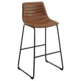 thumbnail image 3 of Zuni Faux Leather Upholstered Bar Chair Saddle (Set of 2), 3 of 11