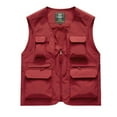 thumbnail image 2 of hopeusince Men's Lightweight Quick Dry Multi Pockets Zip-Up Vest Photographer Fishing Travel Vest Red XL, 2 of 4