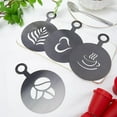 thumbnail image 4 of plantillas para decorar café, plantillas para tazas de café, plantillas para café con leche doradas, planas, redondas, con patrón de hojas y corazones, plantillas para arte de capuchino para, 4 of 8