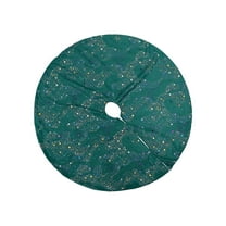 EWASWON Christmas 36 Inch Green Velvet Christmas Tree Skirt with Gold Trim - Holiday Decor for Christmas Parties & Family Gatherings