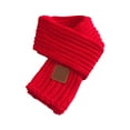 thumbnail image 2 of Naierhg Winter Scarf Autumn Winter Kids Scarf Solid Color Stretch Thick Boys Girls Scarf Coldproof Women Knitted Scarf for Outdoor Red, 2 of 8