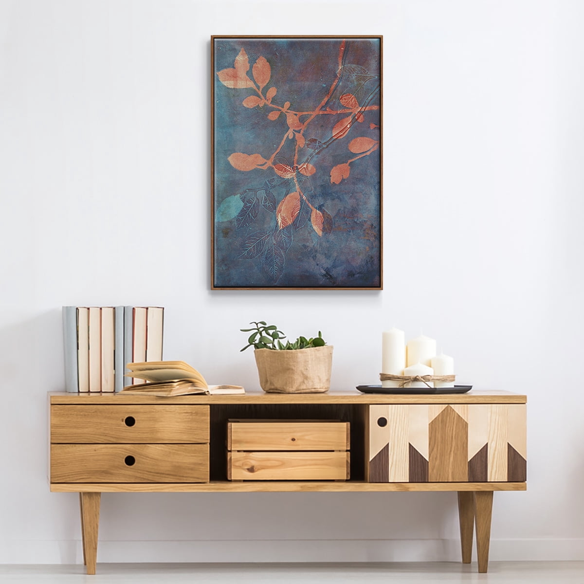 Branching Out XVIII Framed Premium Gallery Wrapped Canvas - Ready to Hang - 25 x 37 - Walnut Floating Frame