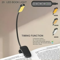 ECYCKYRA LED Rechargeable Book Light for Reading in Bed, Clip on Book Reading Light for Studying(Black)