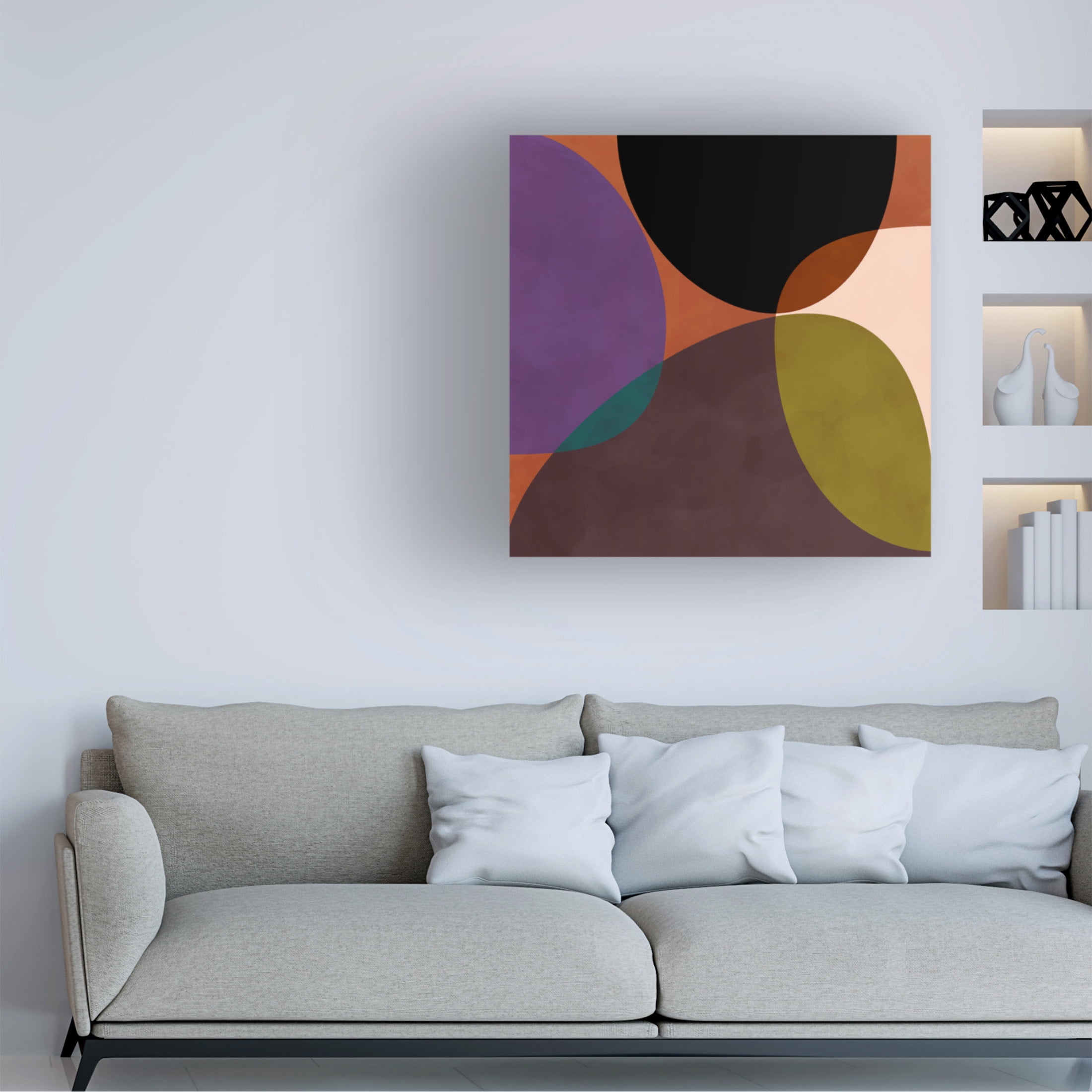 Trademark Fine Art Ana Rut Bre Mid Circles Terracotta Blck2 Canvas Wall Art