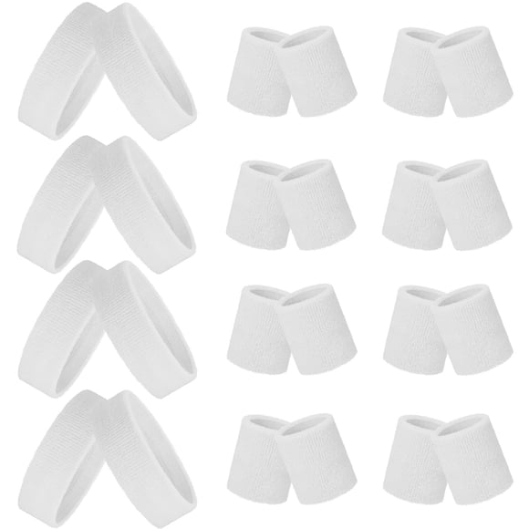 Set de bandas para el sudor Skylety 80s Neon, 24 unidades, para hombre y mujer, color blanco