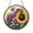 Acrylic 3.5 Inch, variant on Round Bee and Bloom Stained Glass Suncatcher Window Hanging, Cheerful Pollinator Garden Decor Accent