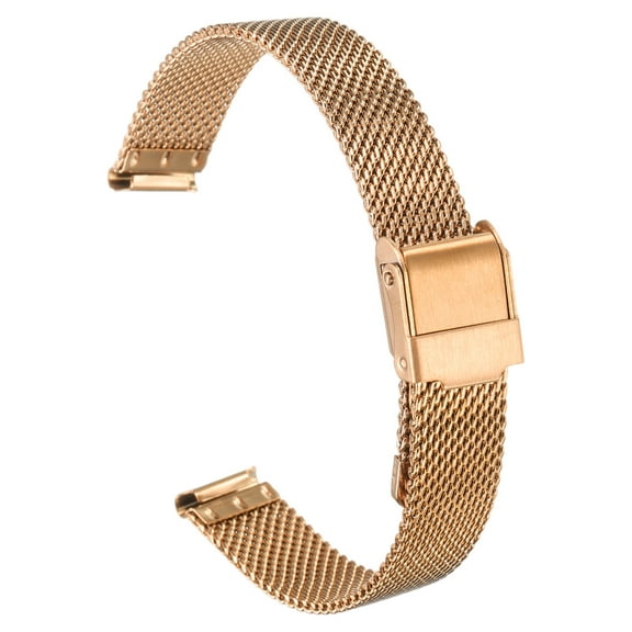 Uxcell Stainless Steel Mesh Watch Band 13mm Quick Release Adjustable Metal Replacement Watch Strap for Men Women, Rose Gold