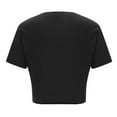 thumbnail image 5 of RYRJJ Womens Cropped T Shirts Casual Short Sleeve Tie Front Tops Crew Neck Summer Solid Crop Top T-Shirt(Black,L), 5 of 7