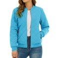 thumbnail image 1 of Padded Warm Jackets Womens Classic Retro Pilot bomber Jackets Quilted Coats Zip Up, 1 of 6