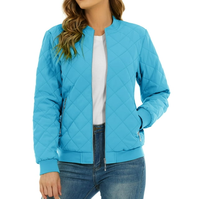 Padded Warm Jackets Womens Classic Retro Pilot bomber Jackets Quilted Coats Zip Up