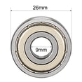 thumbnail image 4 of Deep Groove Ball Bearing 629Z Double Shield, 9mm x 26mm x 8mm Chrome Steel, 4pcs, 4 of 4