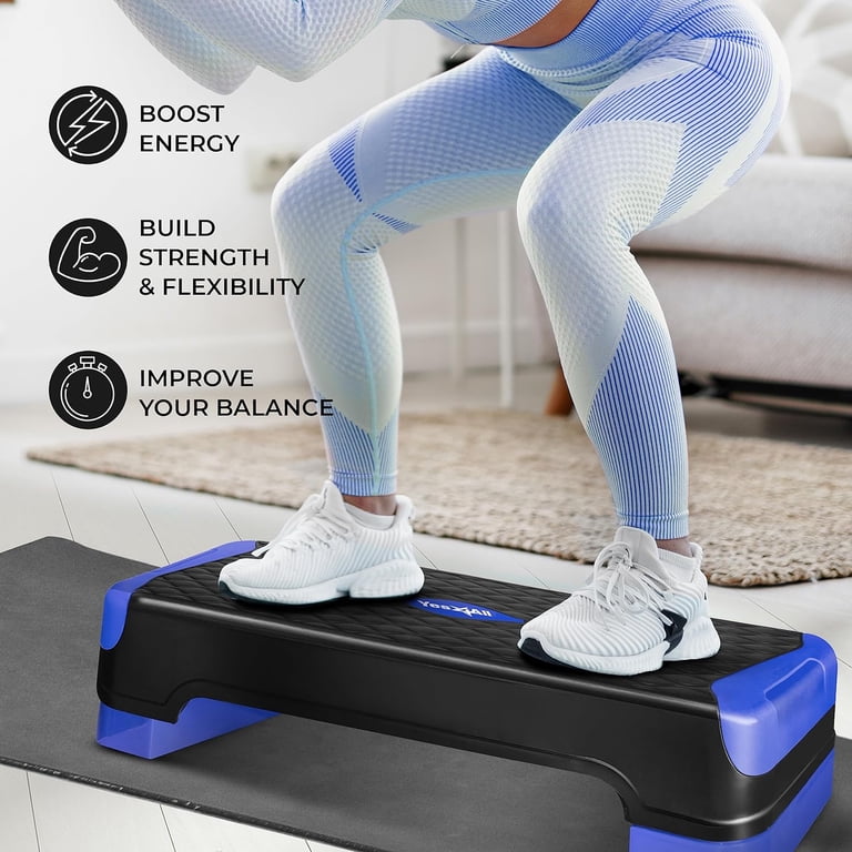 Yes4All Multifunctional Adjustable Aerobic Stepper, Extra Half