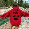 thumbnail image 4 of Women's Sweatshirts Hoodies Long Sleeve Hoodie Womens Pullover Sweatshirt Graphic Hoodie Red Plain Sweatshirt Fall Outfit College Clothes for Women, 4 of 8