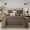 Brown, variant on Nanshing Home 7 Pieces Queen Comforter Set, White, Jacquard with Matching Solid Microfiber Piecework, Geometric Diamond Luxury Bedding, Includes Bed Skirt, Shams, and Decorative Pillows