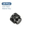 thumbnail image 3 of Uxcell 20pcs Double Hole Metal Spring Cord Locks Round Toggle Stoppers Stop Sliding Cord Fasteners Locks, Black, 3 of 5