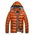 thumbnail image 6 of Winter Men Solid Color Down Jacket Slim Fit Hooded Long Sleeve Coat Outwear, 6 of 7